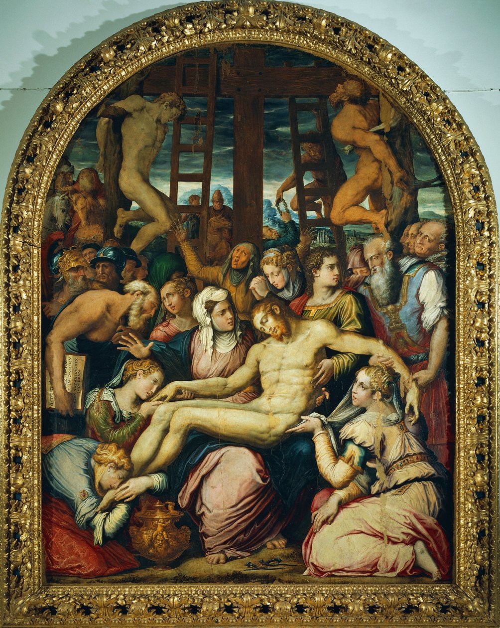 Klagosång över den döde Kristus avsatt från korset, av Giorgio Vasari (1511-1574), olja på panel, 295x222 cm. av Giorgio Vasari