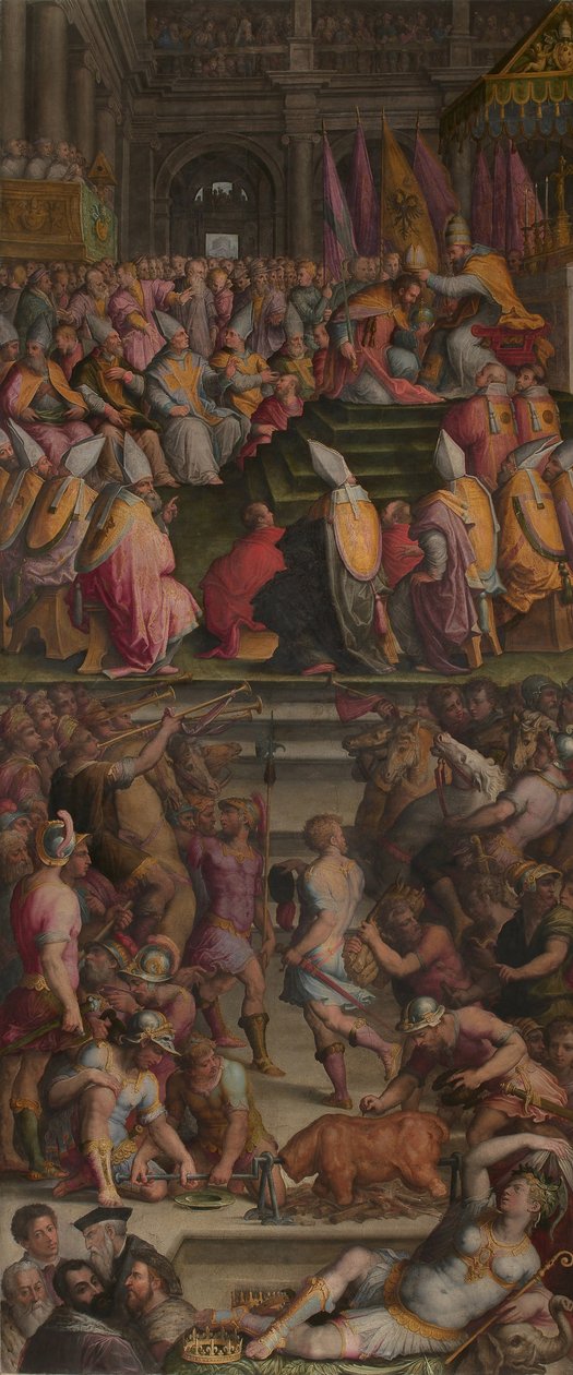 Påven Clemens VII krönte Karl V i Bologna, 1556-1562 av Giorgio Vasari