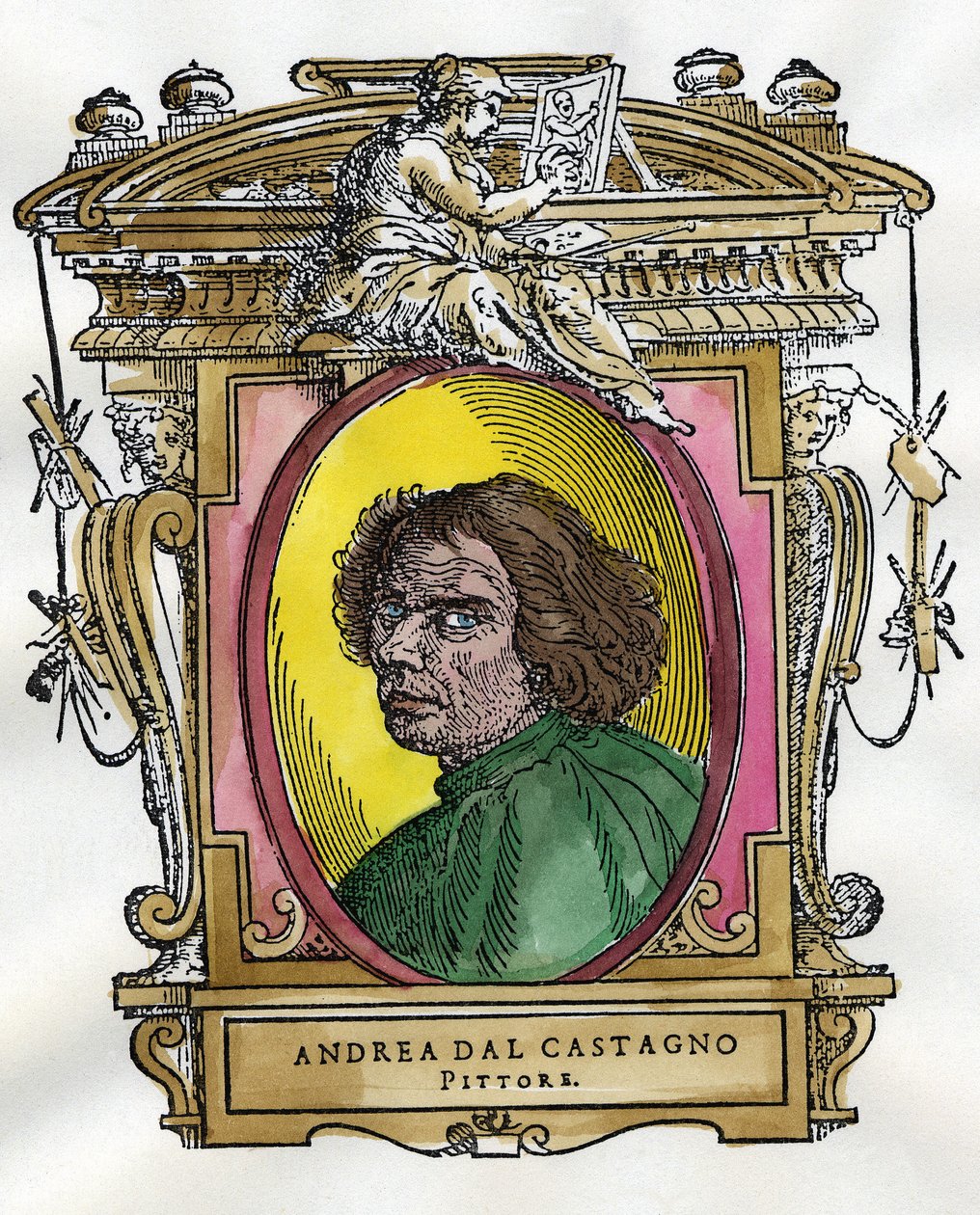 Porträtt av målaren Andrea Del Castagno (ca 1410 - 1457). Samling av biografier om målare och skulptörer av Giorgio Vasari. av Giorgio Vasari