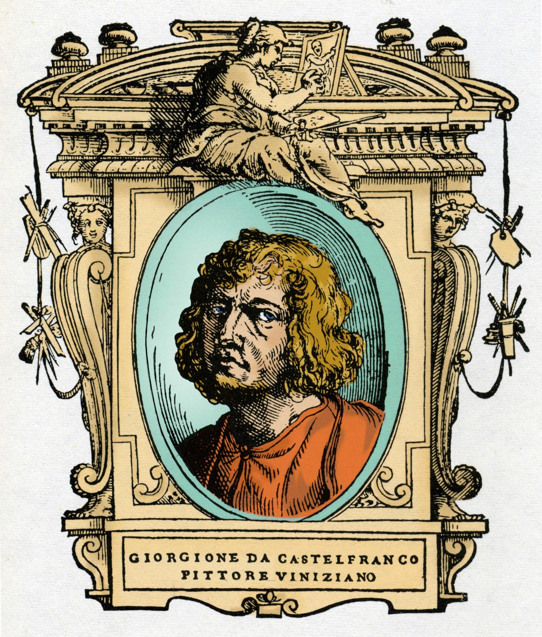 Porträtt av Giorgione (Giorgio Zorzi av Giorgio Vasari