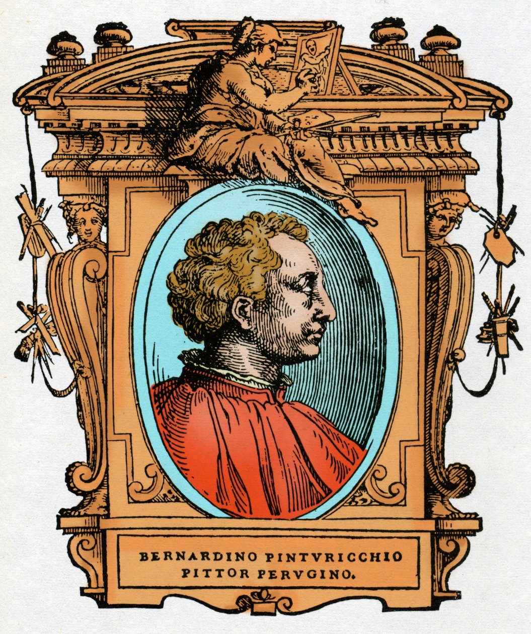Porträtt av Pinturicchio (Bernardino di Betto Bardi av Giorgio Vasari