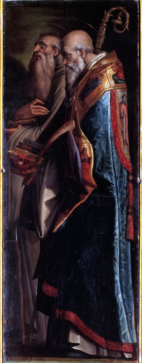 Saints Benedict and Romualdo (olja på duk av Giorgio Vasari