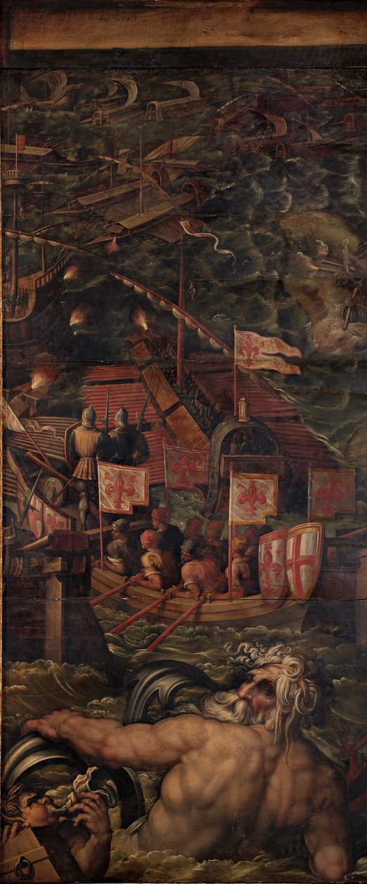 Sjöstrid mellan florentinare och pisaner, 1563-1565 av Giorgio Vasari