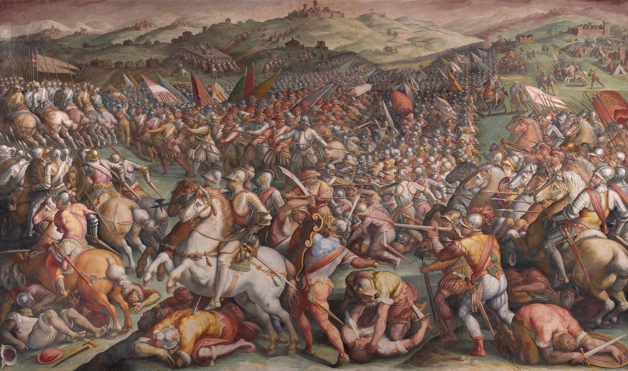 Slaget vid Marciano i Val di Chiana, 1570-1571 av Giorgio Vasari