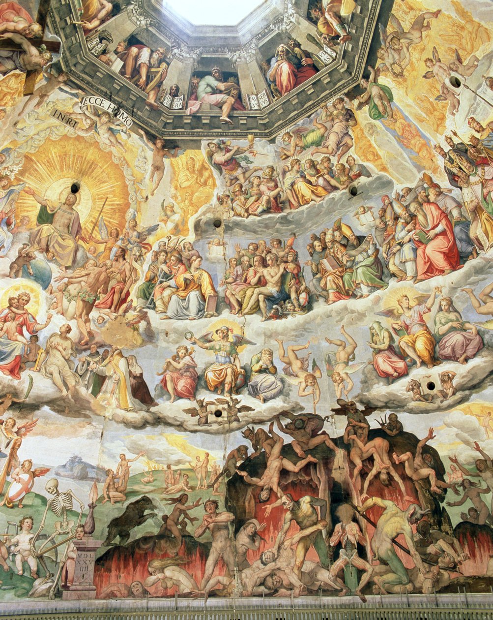 Den sista domen, detalj från Domkyrkans kupol, 1572-79 av Giorgio Vasari