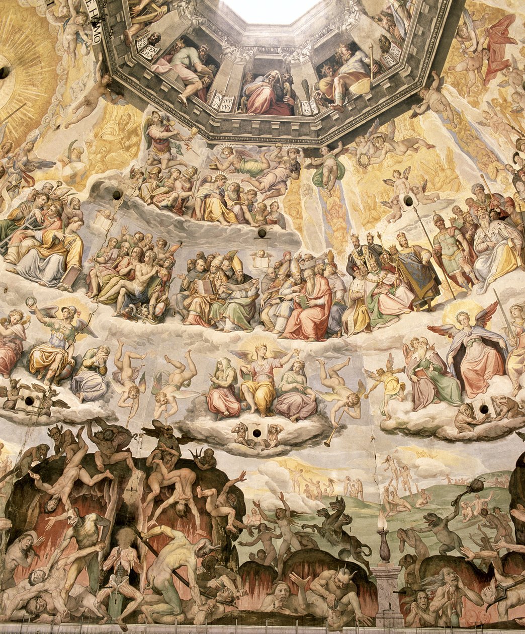 The Last Judgement, detalj från kupolen i Duomo, 1572-79 av Giorgio Vasari
