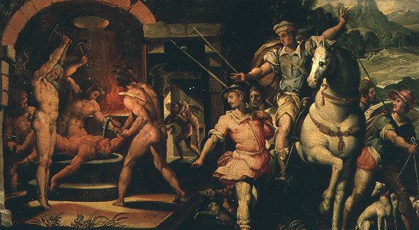 Greve Hugos vision (olja på duk) av Giorgio Vasari