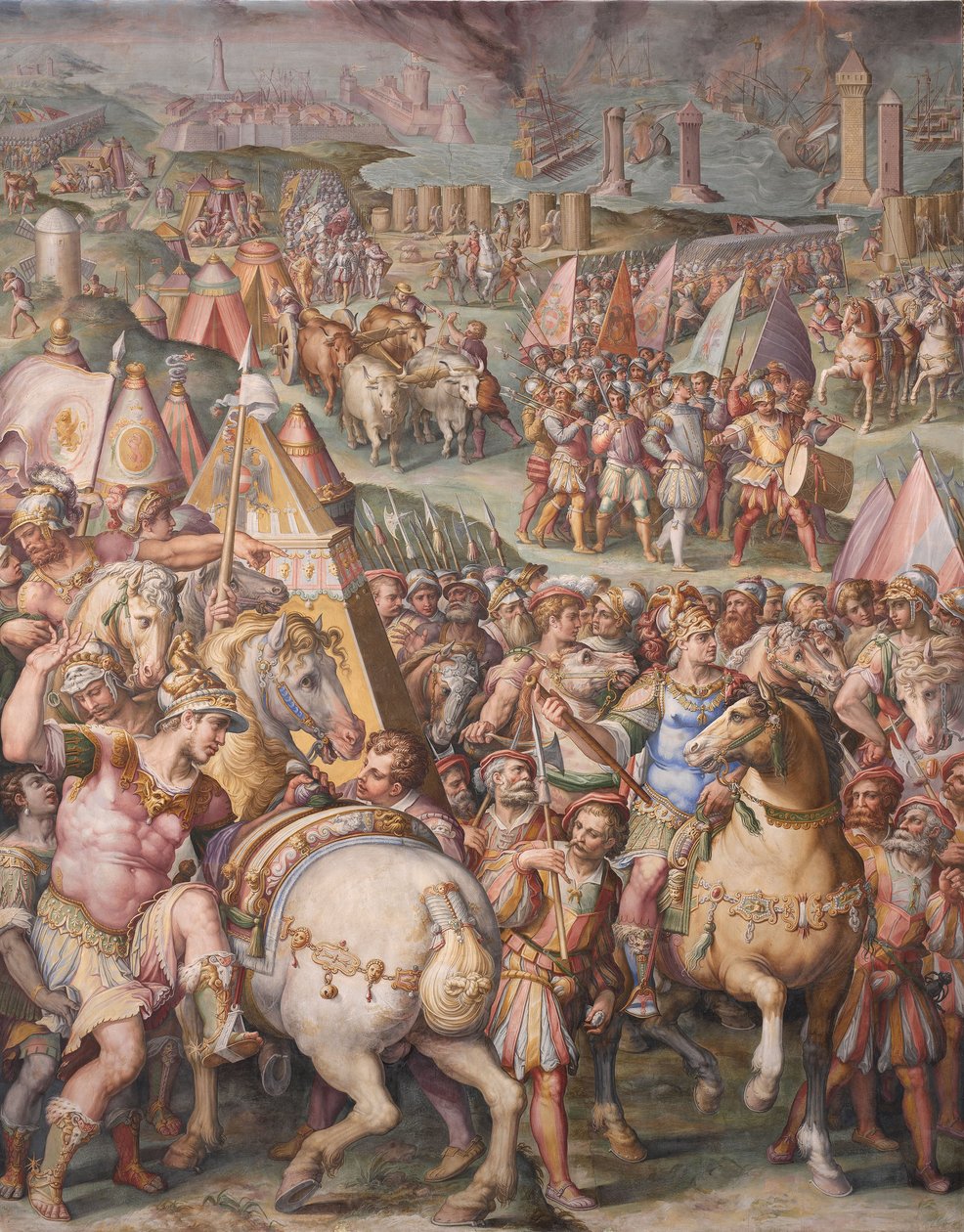 Kejsaren Maximilian upphäver belägringen av Livorno, 1568-1571 av Giorgio Vasari