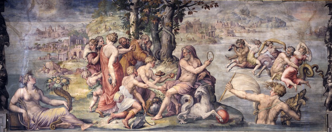 De första frukterna från jorden erbjöds Saturnus, 1655-1657 av Giorgio Vasari