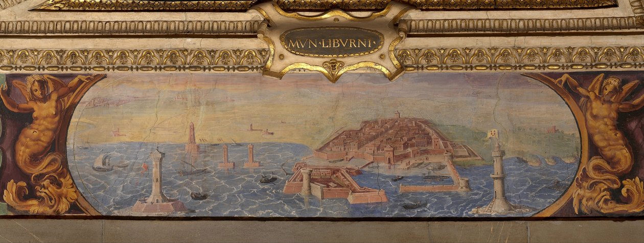 Utsikt över Livorno, 1557-1558 av Giorgio Vasari