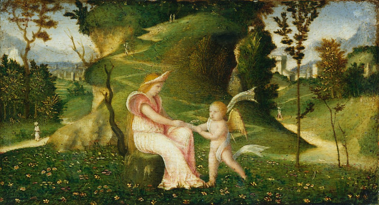 Venus och Amor i ett landskap, c.15051515 av Giorgione da Castelfranco