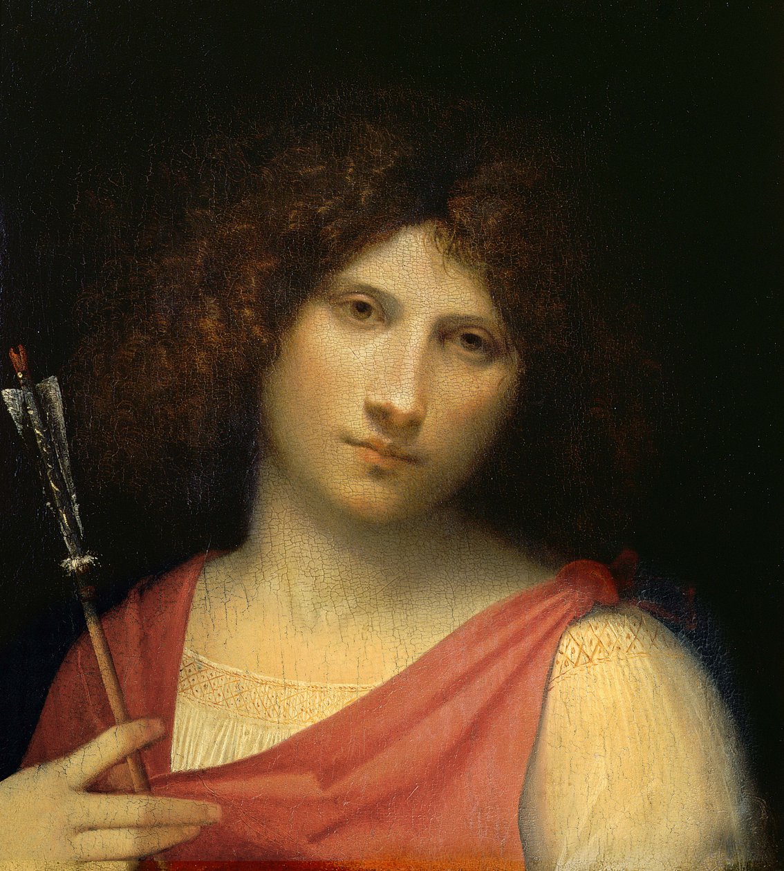 Ungdom som håller en pil, ca 1505 (olja på poppel) av Giorgione da Castelfranco