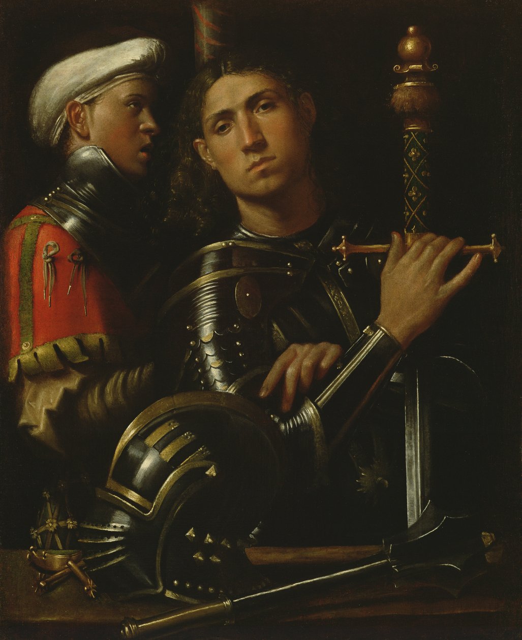 En krigare och hans godsägare av Giorgione da Castelfranco