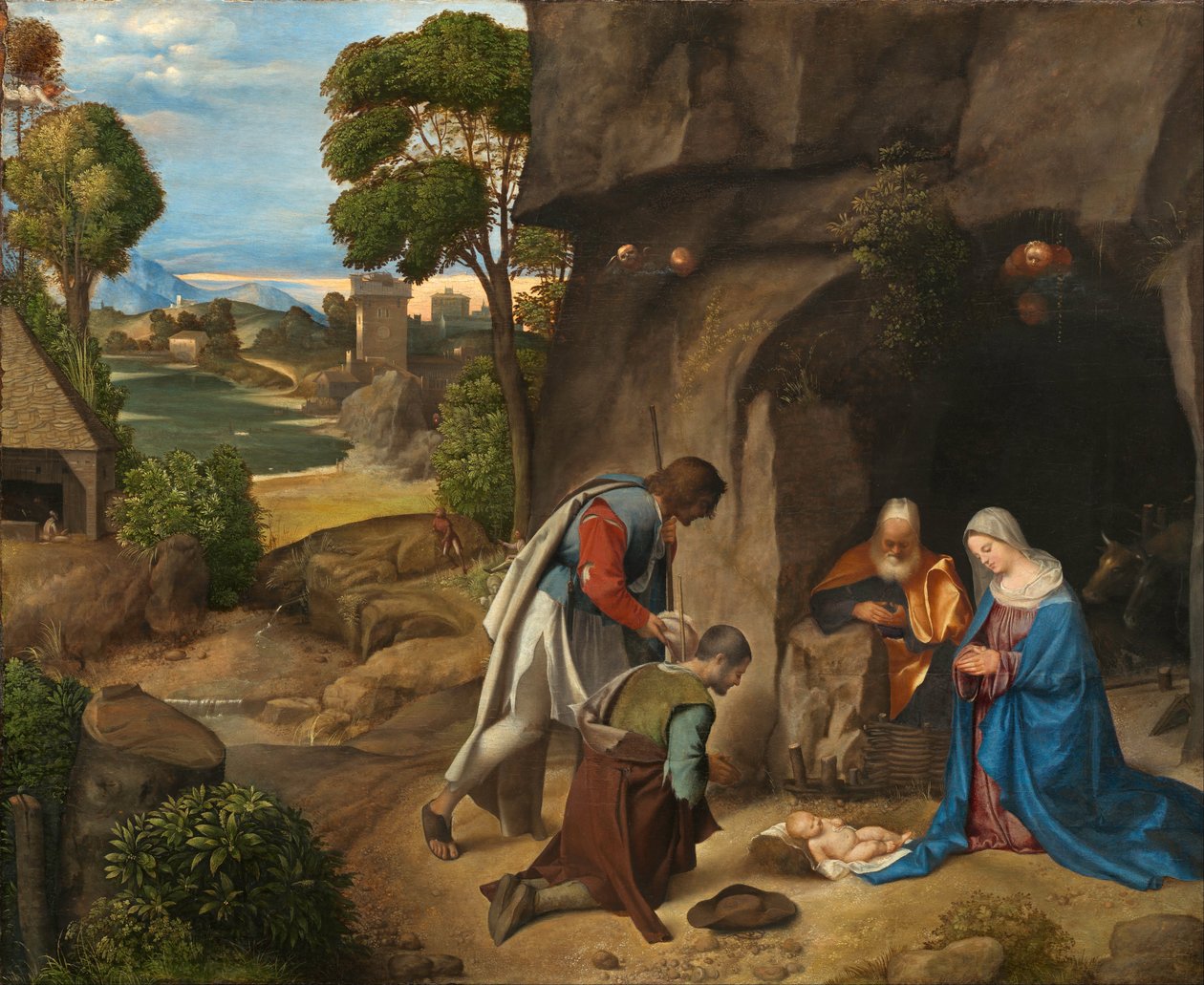 Italienska: Allendale Herdarnas tillbedjan av Giorgione