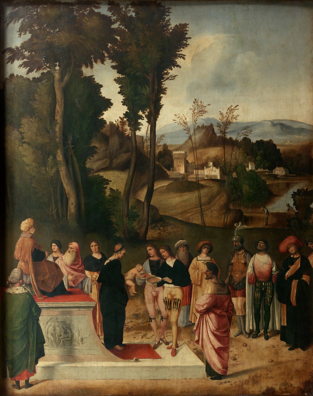 Engelska: Moses vid eldprovet Moses eldprov av Giorgione