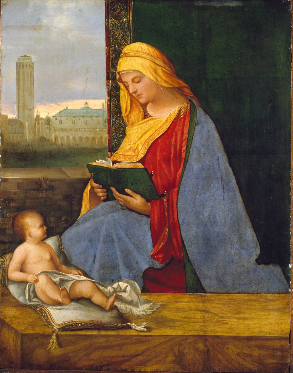 Jungfrun och barnet med utsikt över Venedig The Tallard Madonna, tidigt 1500-tal av Giorgione