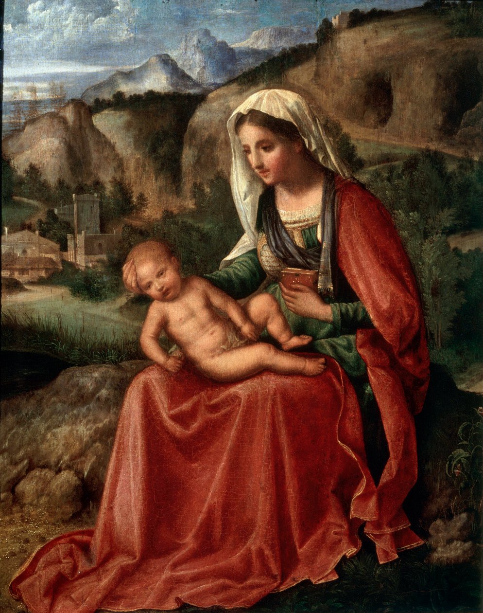 Jungfrun och barnet i ett landskap, c1503 av Giorgione da Castelfranco
