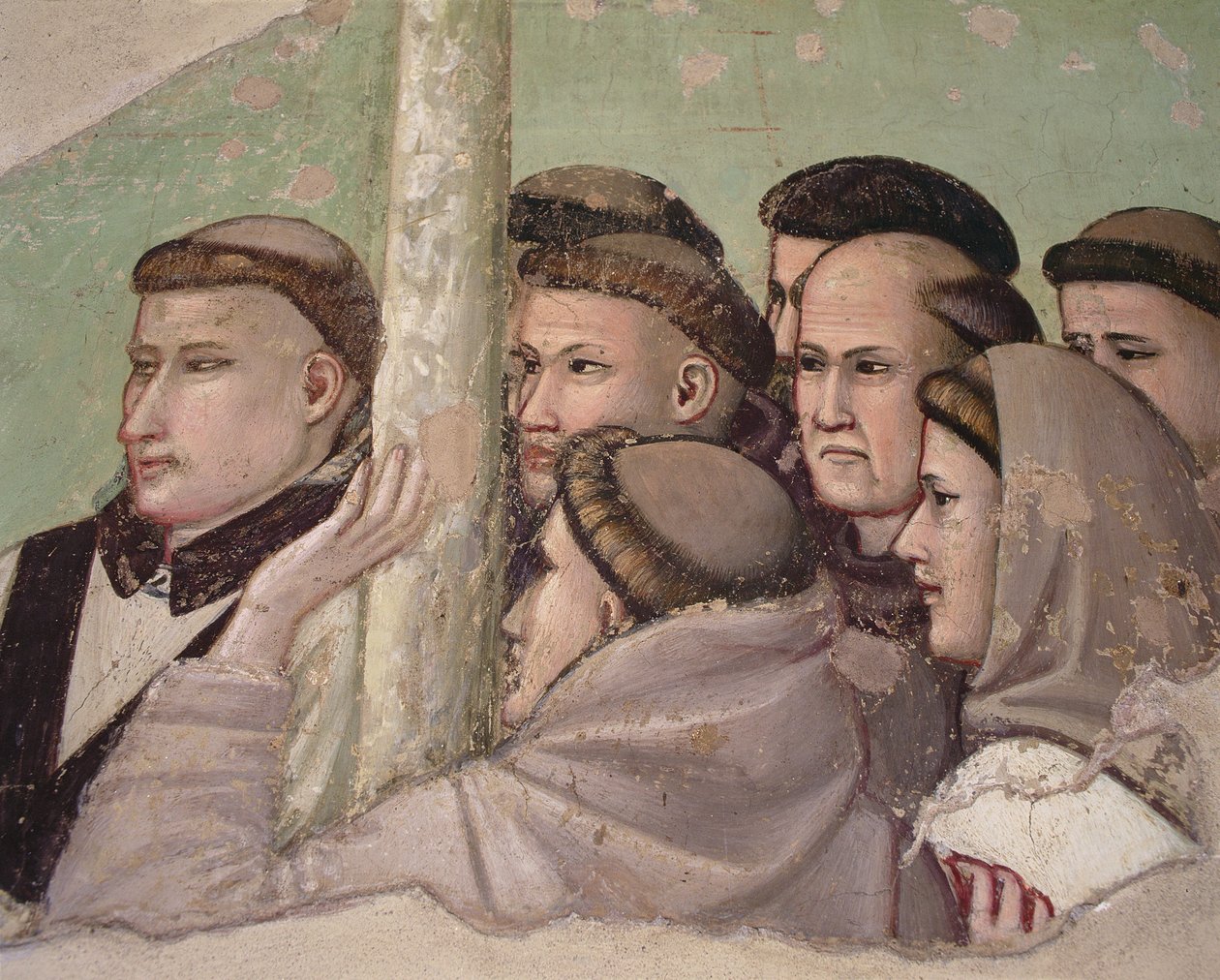 Detalj från "Vision av Franciskus himmelsfärd", Bardi-kapellet av Giotto di Bondone