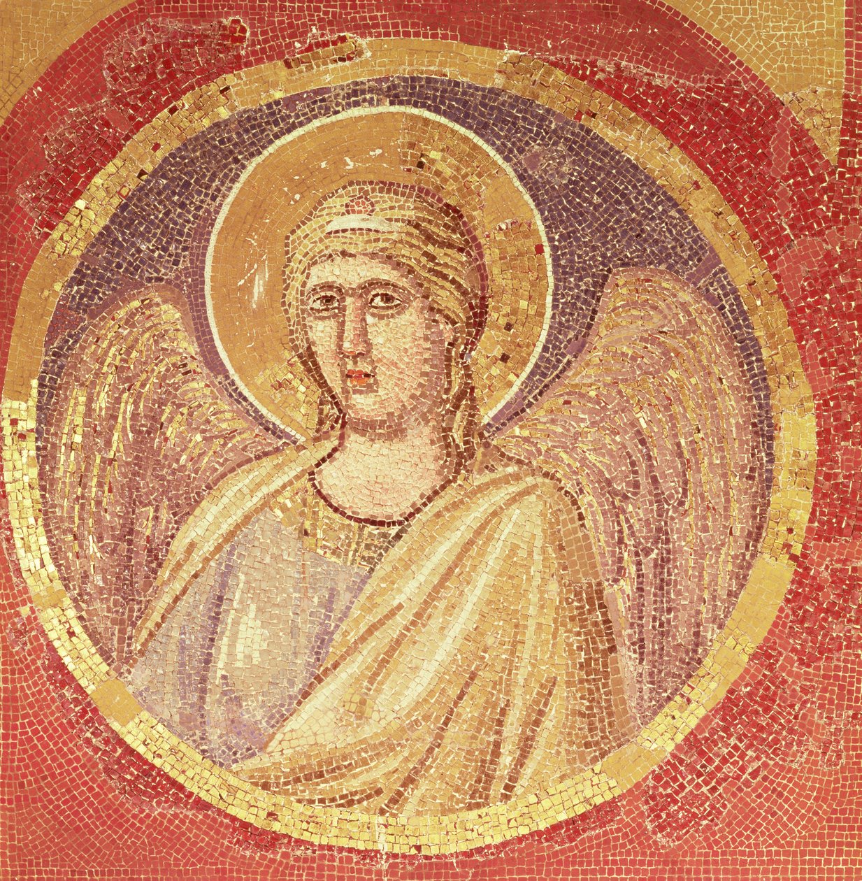 Detalj av en ängel från Navicella, kyrkans skepp, ca 1300 (mosaik) av Giotto di Bondone