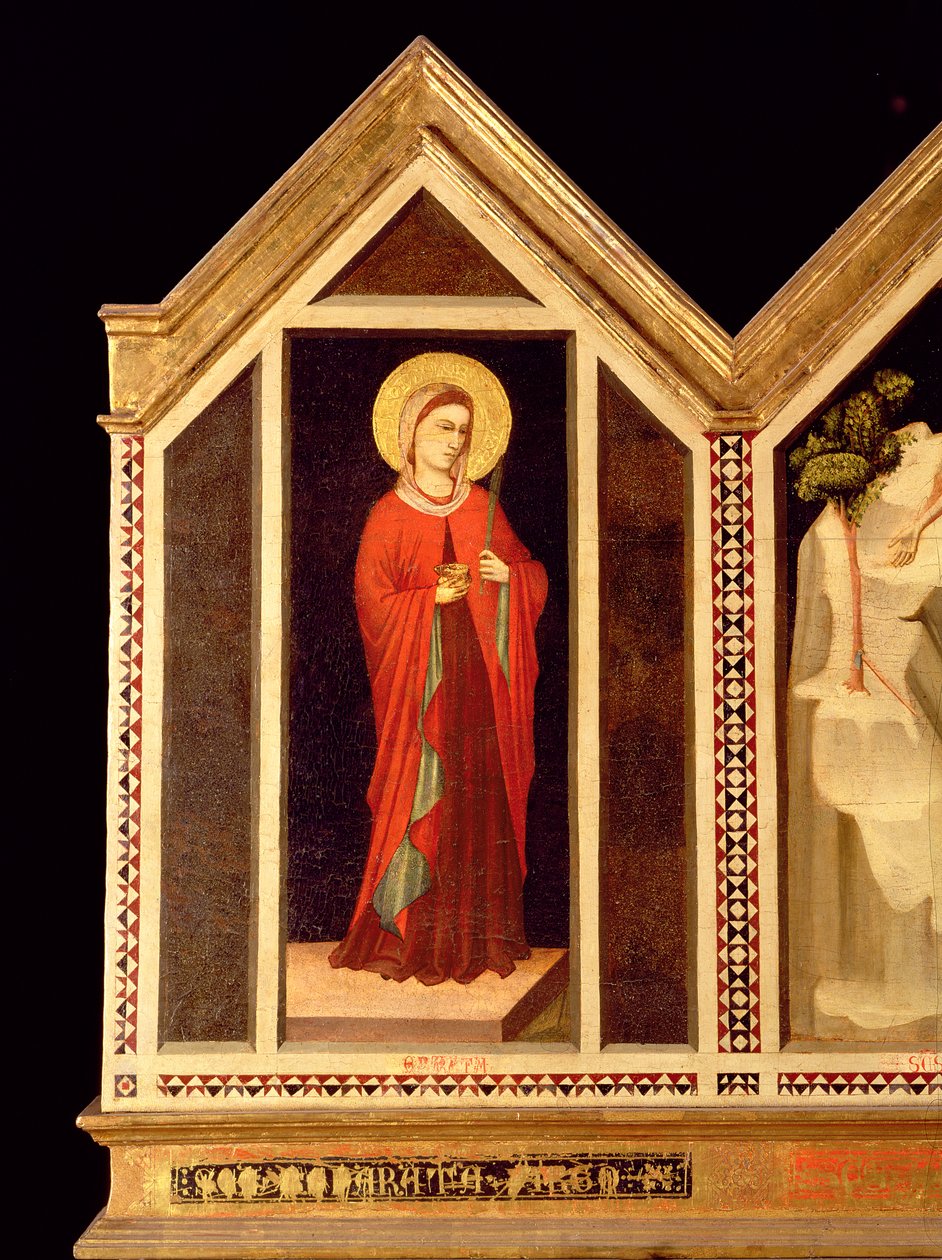 Kvinnligt helgon från St. Reparata-polyptyken (baksidan av panelen längst till höger) av Giotto di Bondone