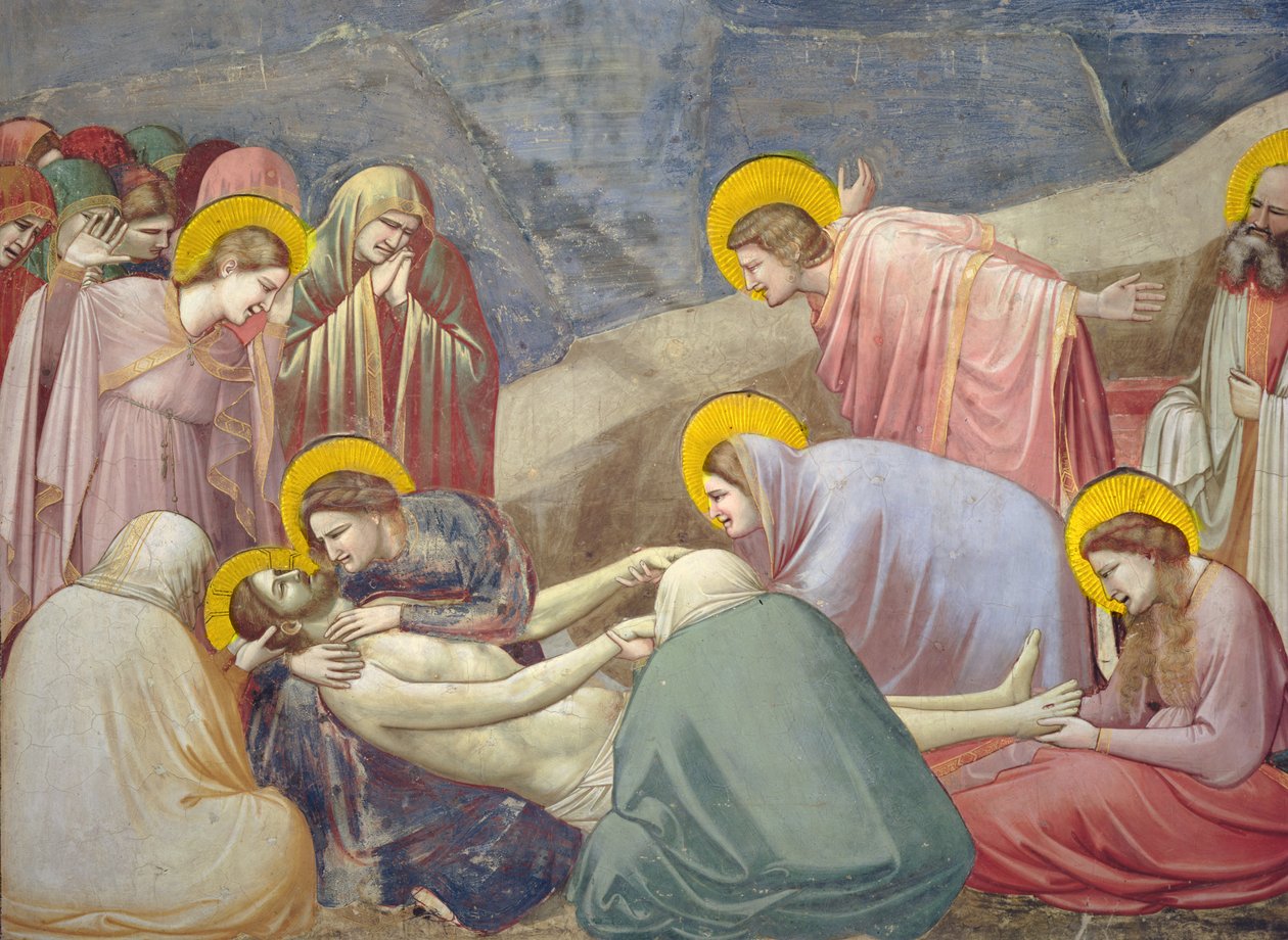 Lamentation over the Dead Christ, ca 1305 freskdetalj av 56296 av Giotto di Bondone