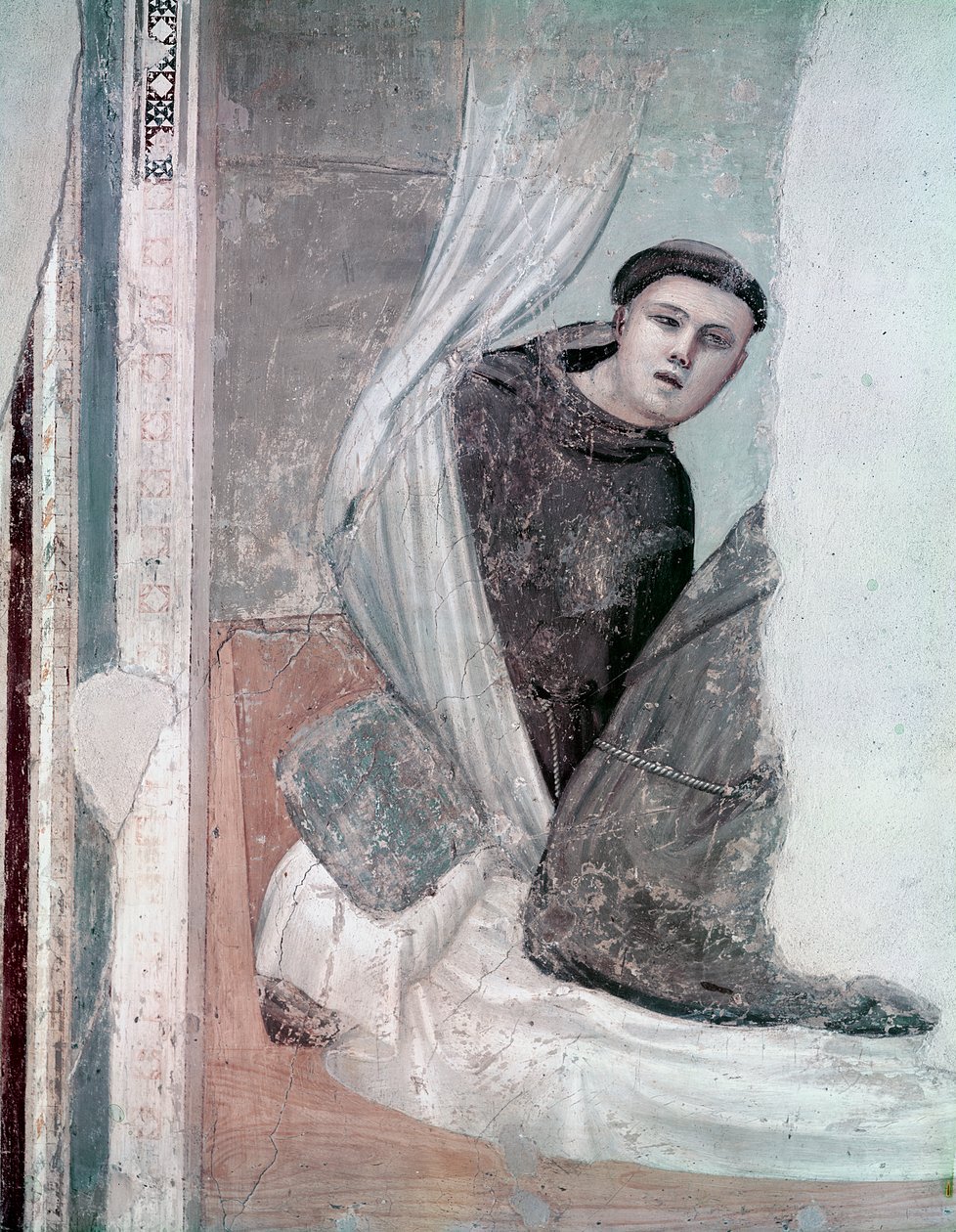 Munk, detalj från cykeln St. Franciskus liv, Bardi-kapellet, ca 1340 av Giotto di Bondone