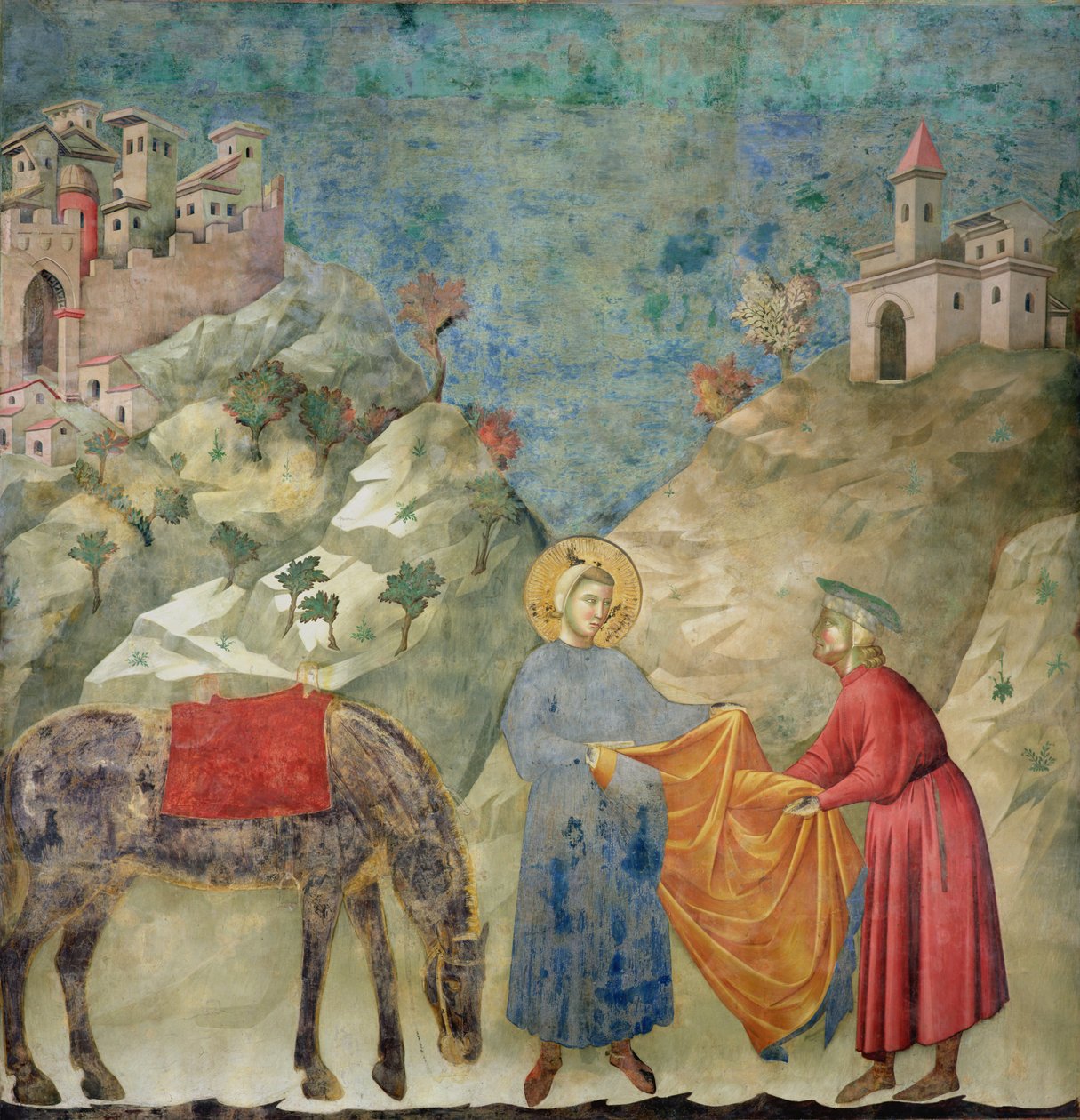 Den helige Franciskus ger sin rock till en främling, 1296-97 av Giotto di Bondone