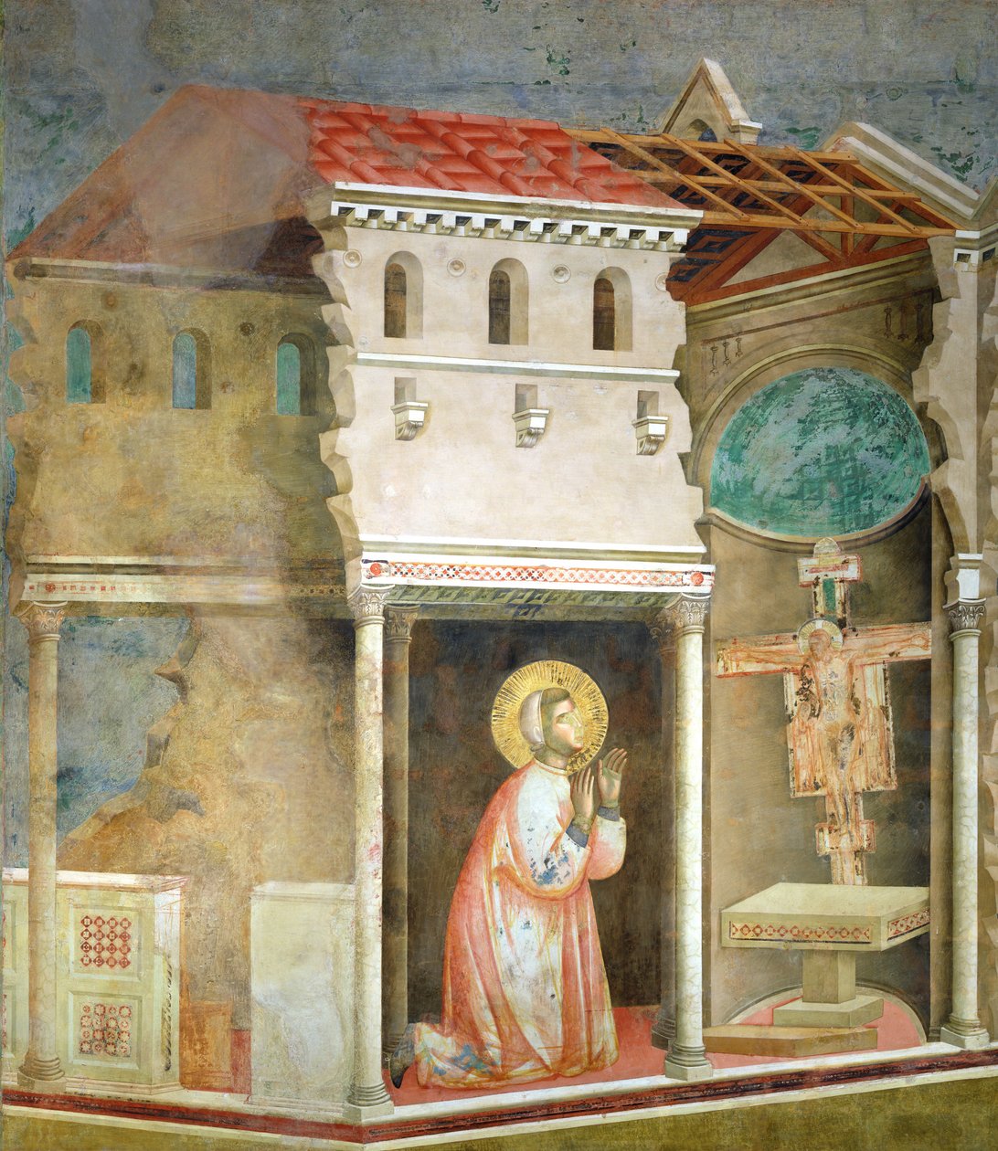 St Francis ber i kyrkan San Damiano, 1297-99 av Giotto di Bondone
