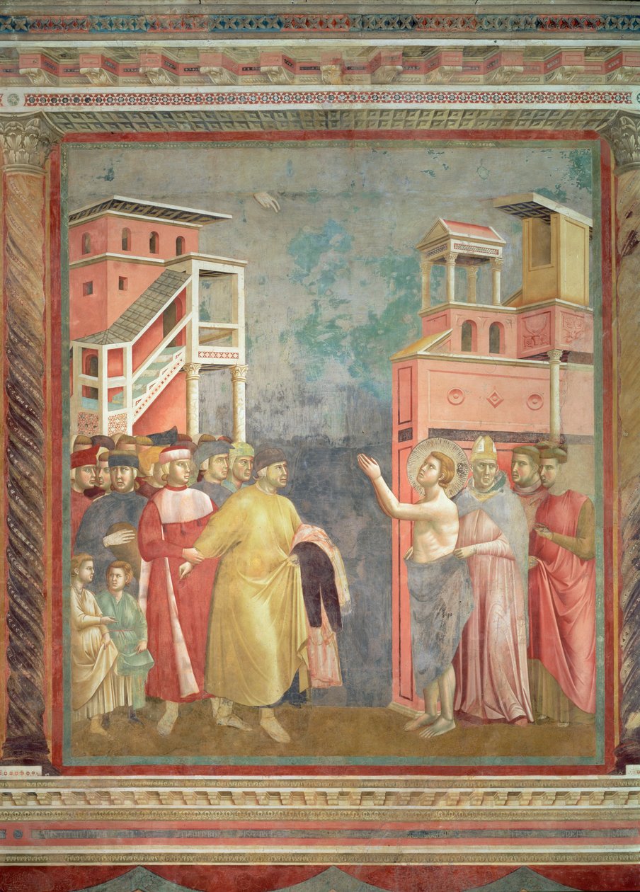 St. Franciskus avsäger sig sin fars gods och jordiska rikedomar, 1297-99 av Giotto di Bondone