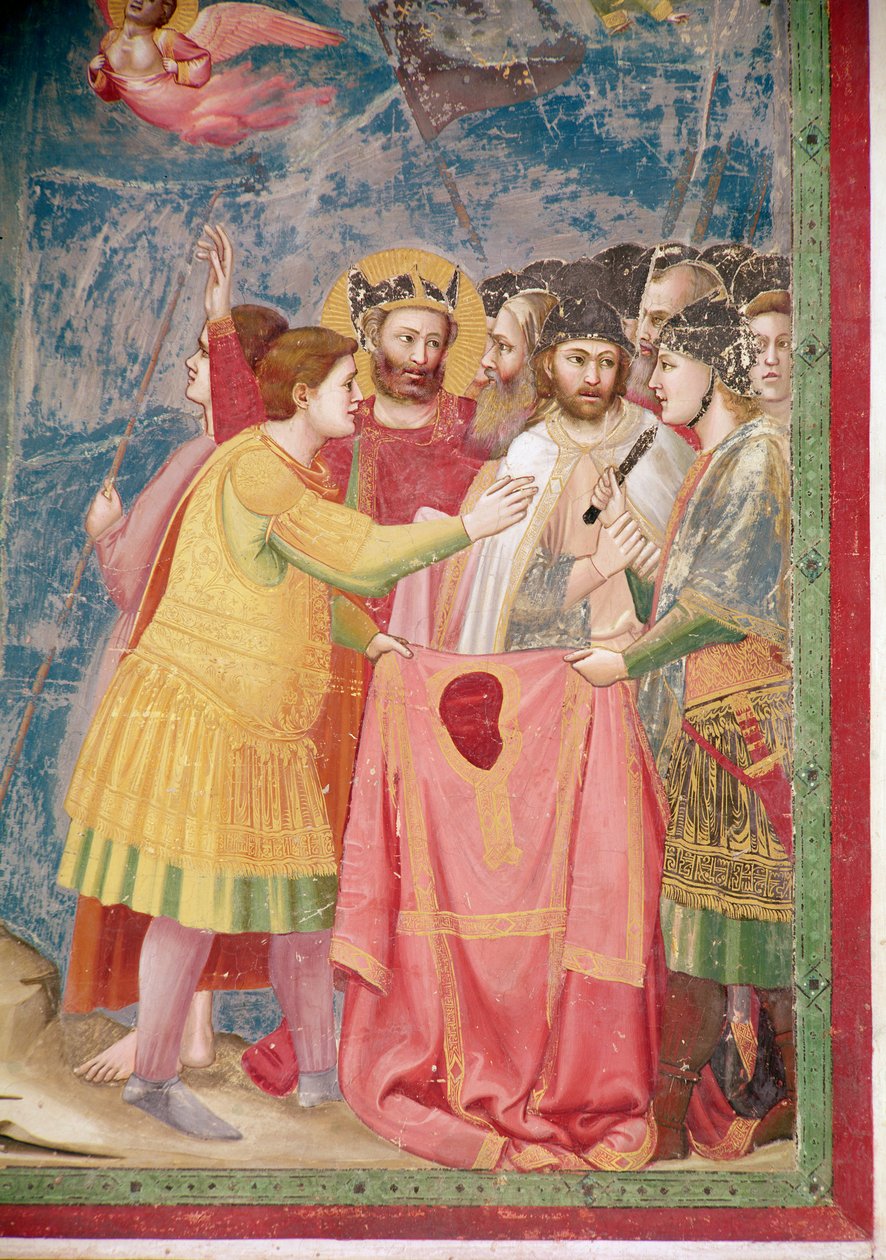 Korsfästelsen, detalj av soldater som håller Kristi tunika, ca 1303-05 av Giotto di Bondone