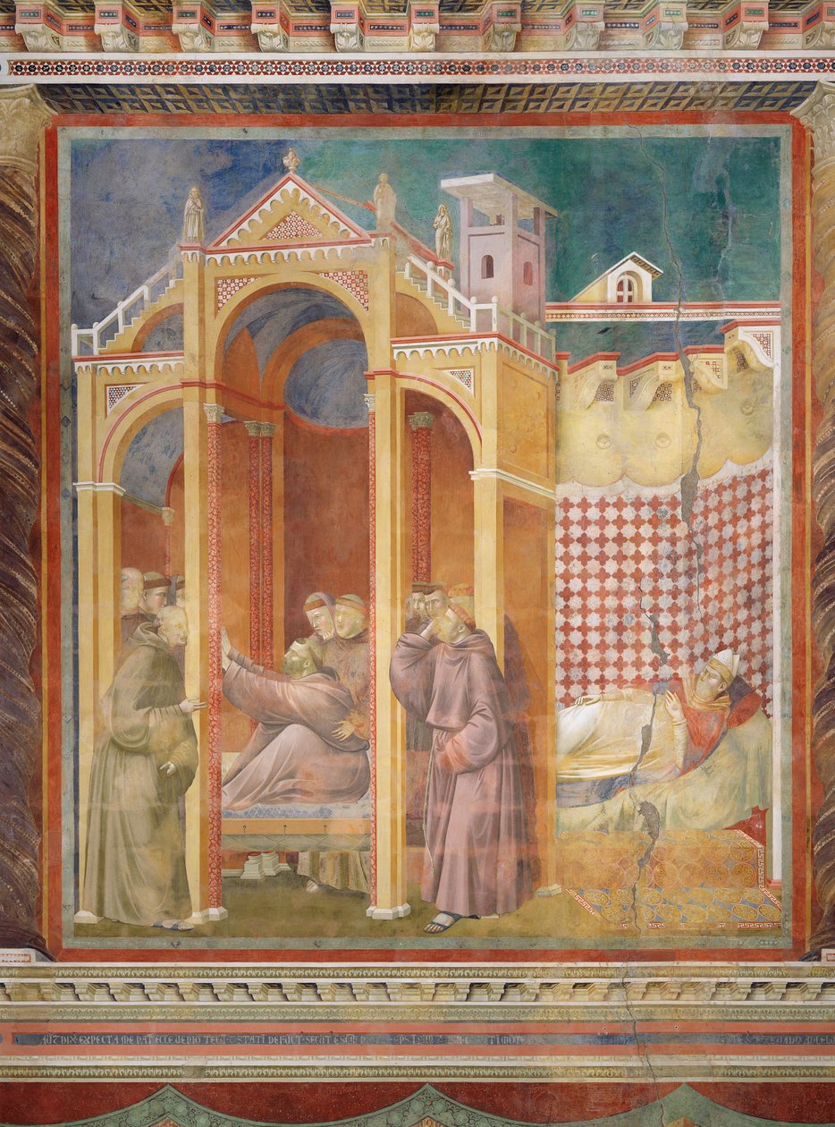 Synen av broder Agostino och biskopen av Assisi, 1297-99 av Giotto di Bondone