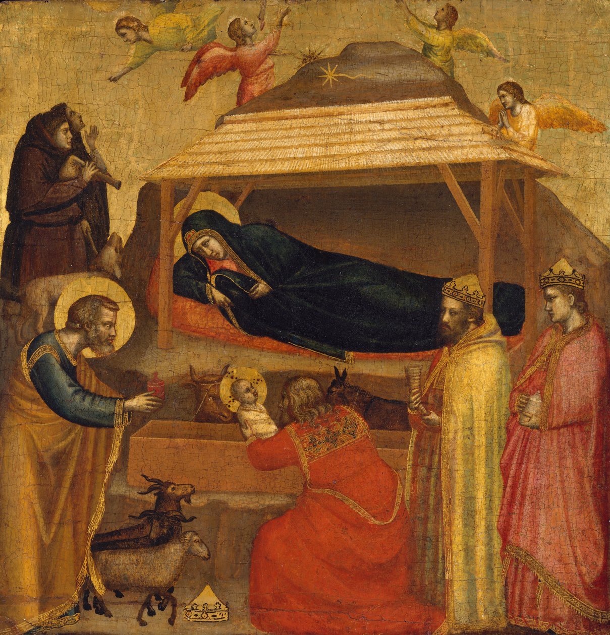 The Adoration of the Magi, c.1320 (tempera på træ, guldmalet) swed av Giotto di Bondone