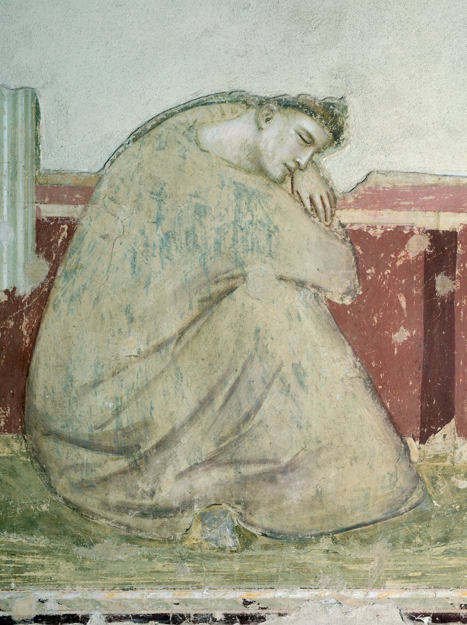 Kutokea kwa Mtakatifu Francis kwa St Anthony, na Giotto (1267-1337), fresco, Maelezo, Basilica ya Santa Croce, Bardi Chapel, Florence,1325-1330swed av Giotto (c.1266 1337)