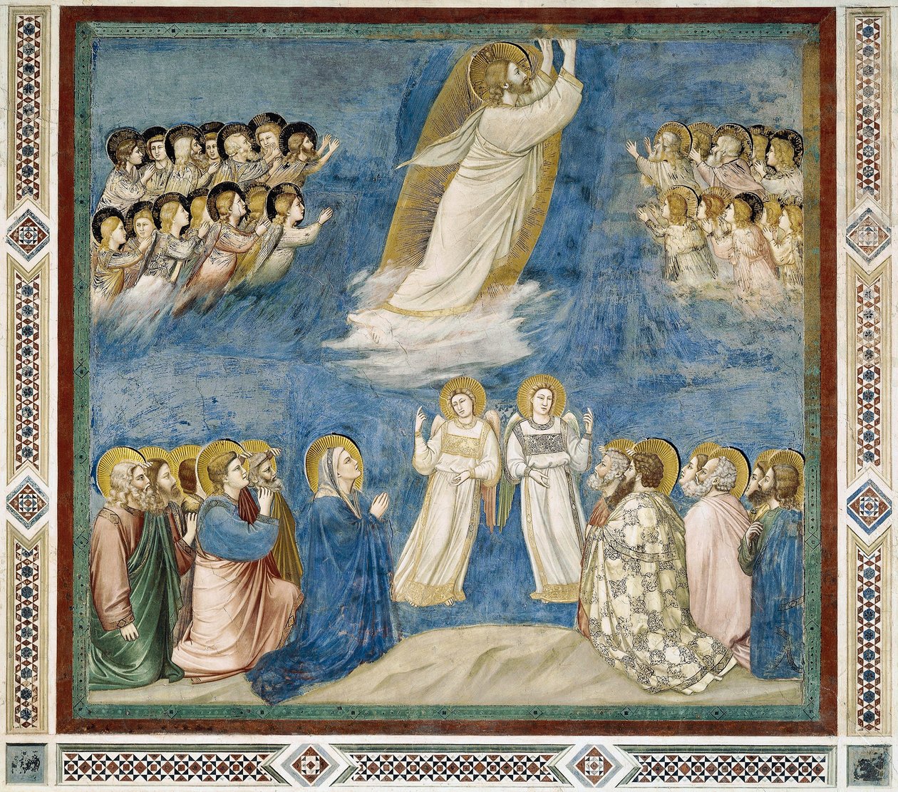 Kristi himmelsfärd, detalj från Kristi liv och lidande, av Giotto av Giotto (c.1266 1337)
