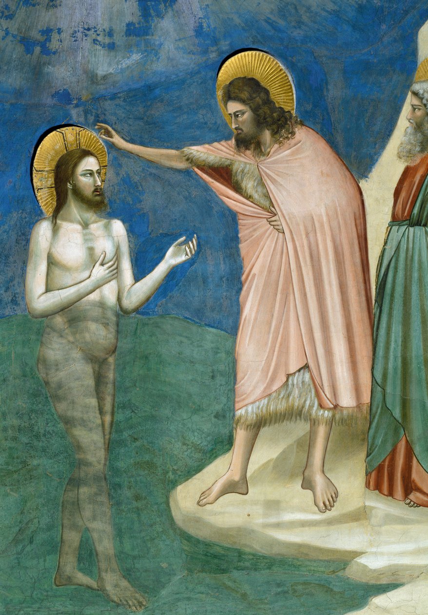 Kristi dop, detalj från Kristi liv och lidande, av Giotto av Giotto (c.1266 1337)