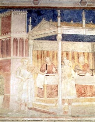 Herodes bankett, detalj av violinisten, från Peruzzi-kapellet (fresk) (detalj av 63332) av Giotto (c.1266 1337)