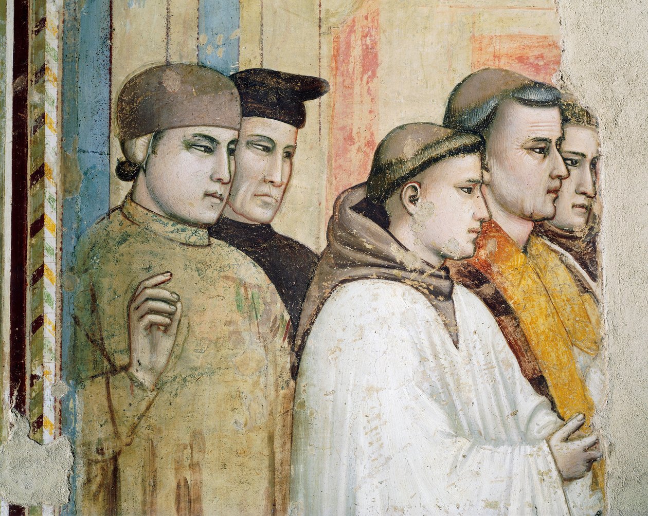 Italien, Florens, Basilica of Holy Cross, Bardi Chapel, St Francis död av Giotto (c.1266 1337)