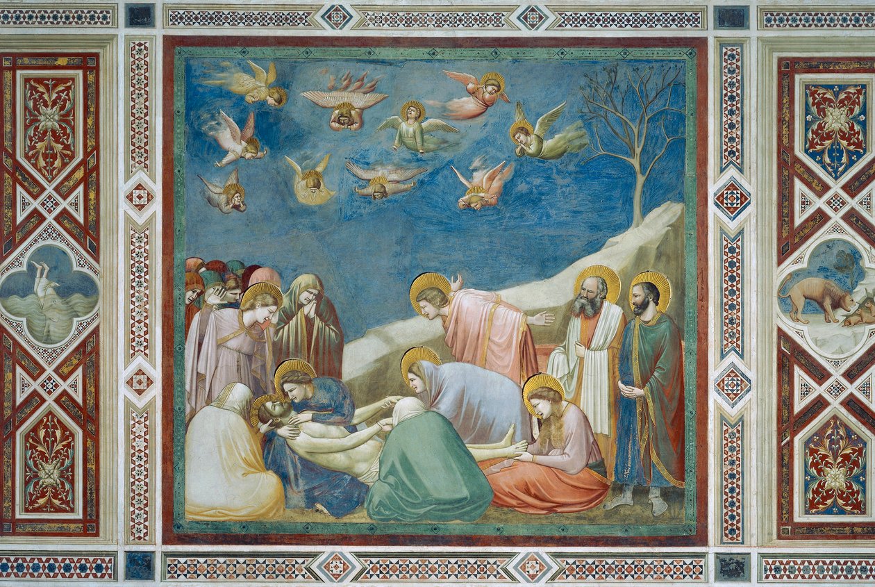 Klagomål över den döde Kristus, detalj från Kristi liv och lidande av Giotto (c.1266 1337)