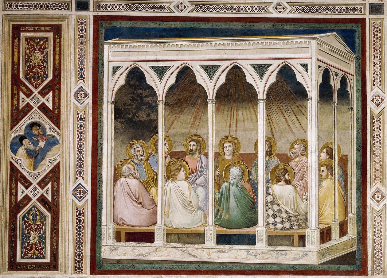 Pingst, detalj från Kristi liv och lidande, av Giotto av Giotto (c.1266 1337)