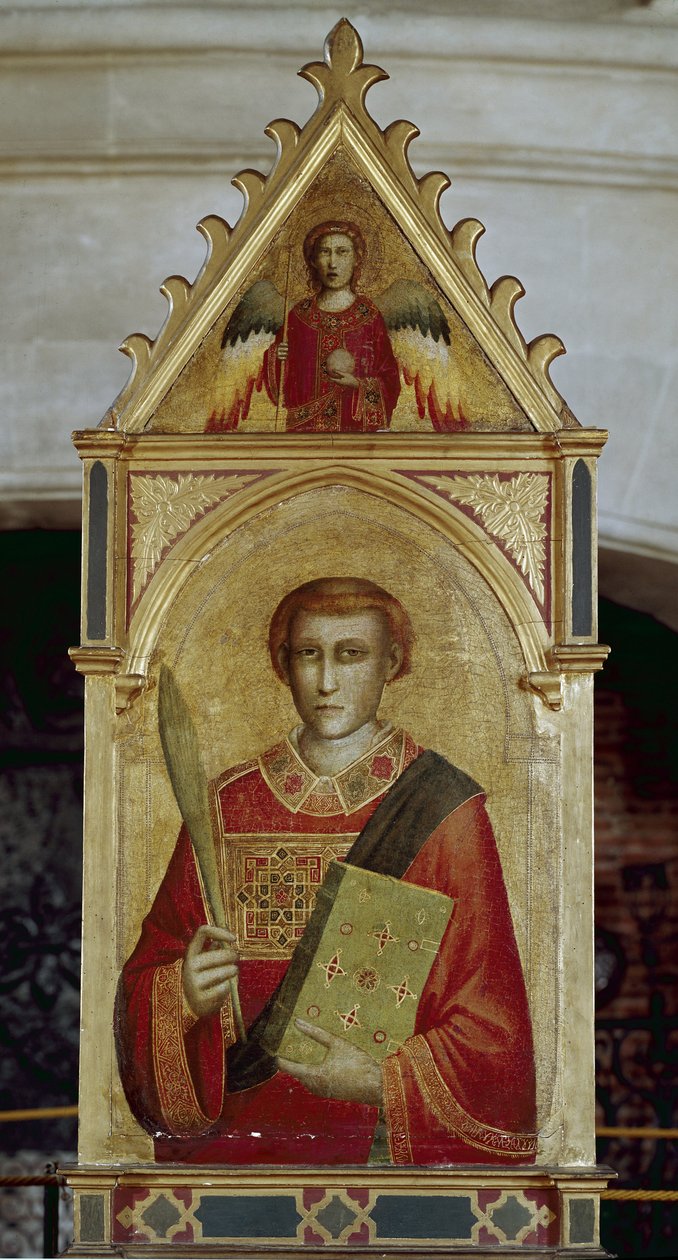 Saint Laurent (San Lorenzo) - Olja på trä av Giotto (c.1266 1337)