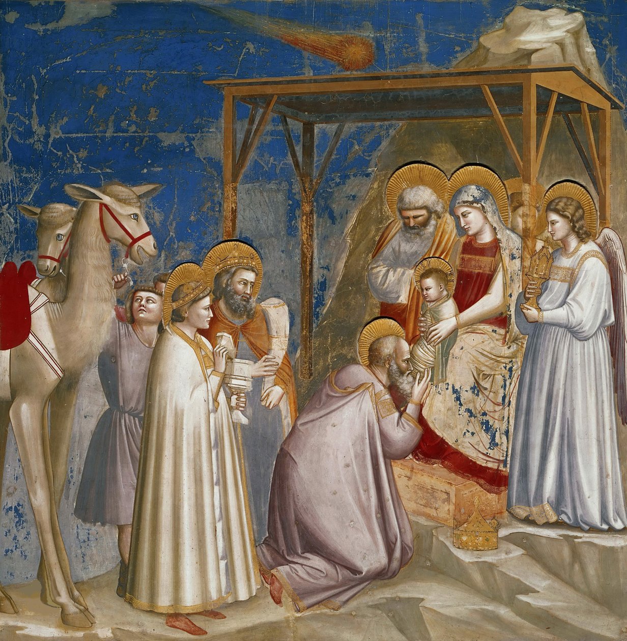 Tillbedjan av de vise männen av Giotto (c.1266 1337)