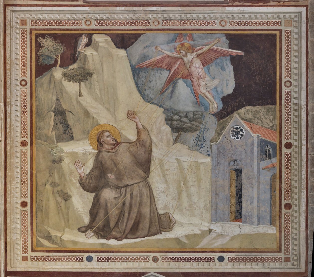 Transept, yttre del av Bardi-kapellet: St. Franciskus och Stigmata av Giotto (c.1266 1337)