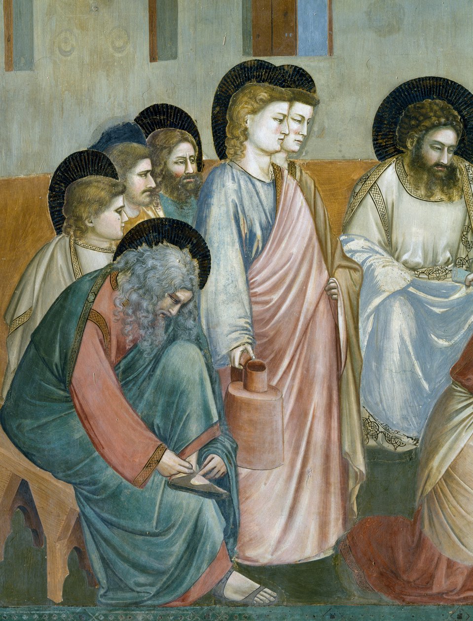 Fottvätt, Detalj från Kristi liv och lidande, av Giotto av Giotto (c.1266 1337)