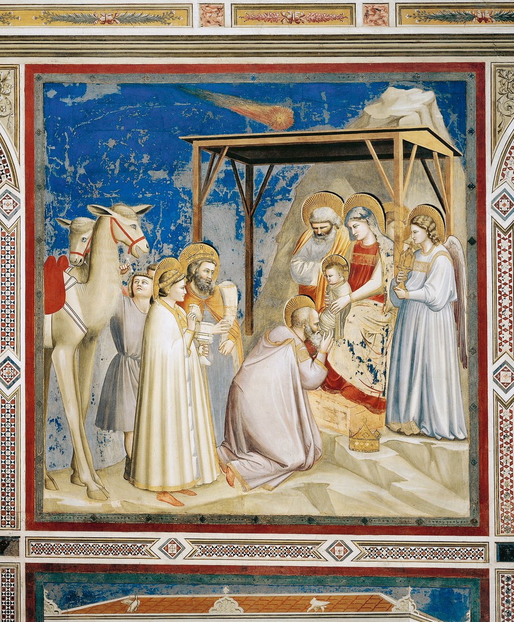 Tillbedjan av männen i Scrovegni-kapellet, Padua av Giotto (c.1266 1337)