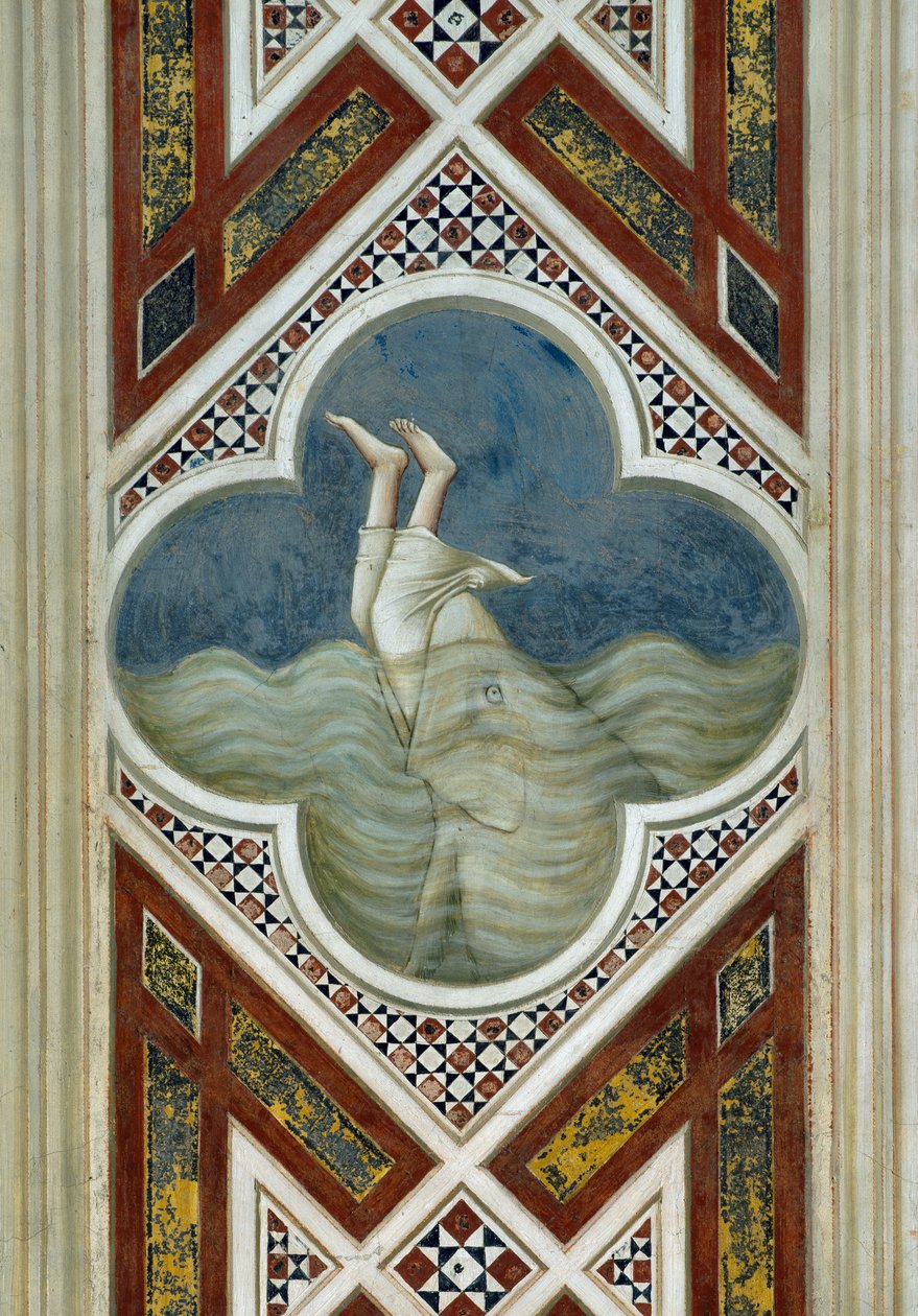 Jona svald av val, Detalj från Kristi liv och lidande, av Giotto av Giotto (c.1266 1337)