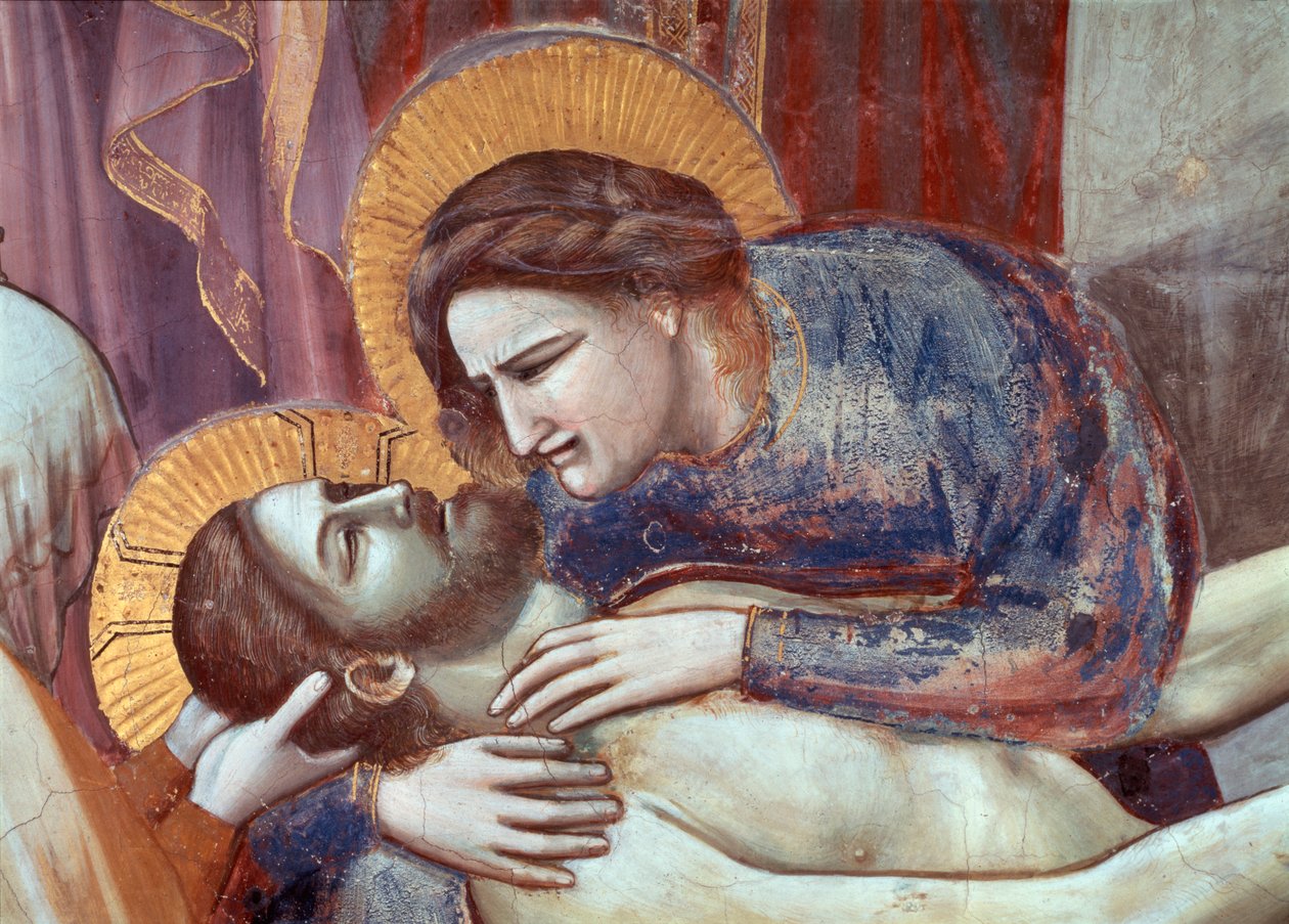 Kristi klagan, detalj av jungfrun (fresko av Giotto (c.1266 1337)