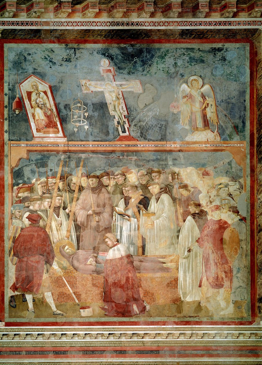 Den helige Franciskus av Assisis liv: Verifieringen av stigmas (S:t Hieronymus undersöker stigmas - Fresco av Giotto (c.1266 1337)