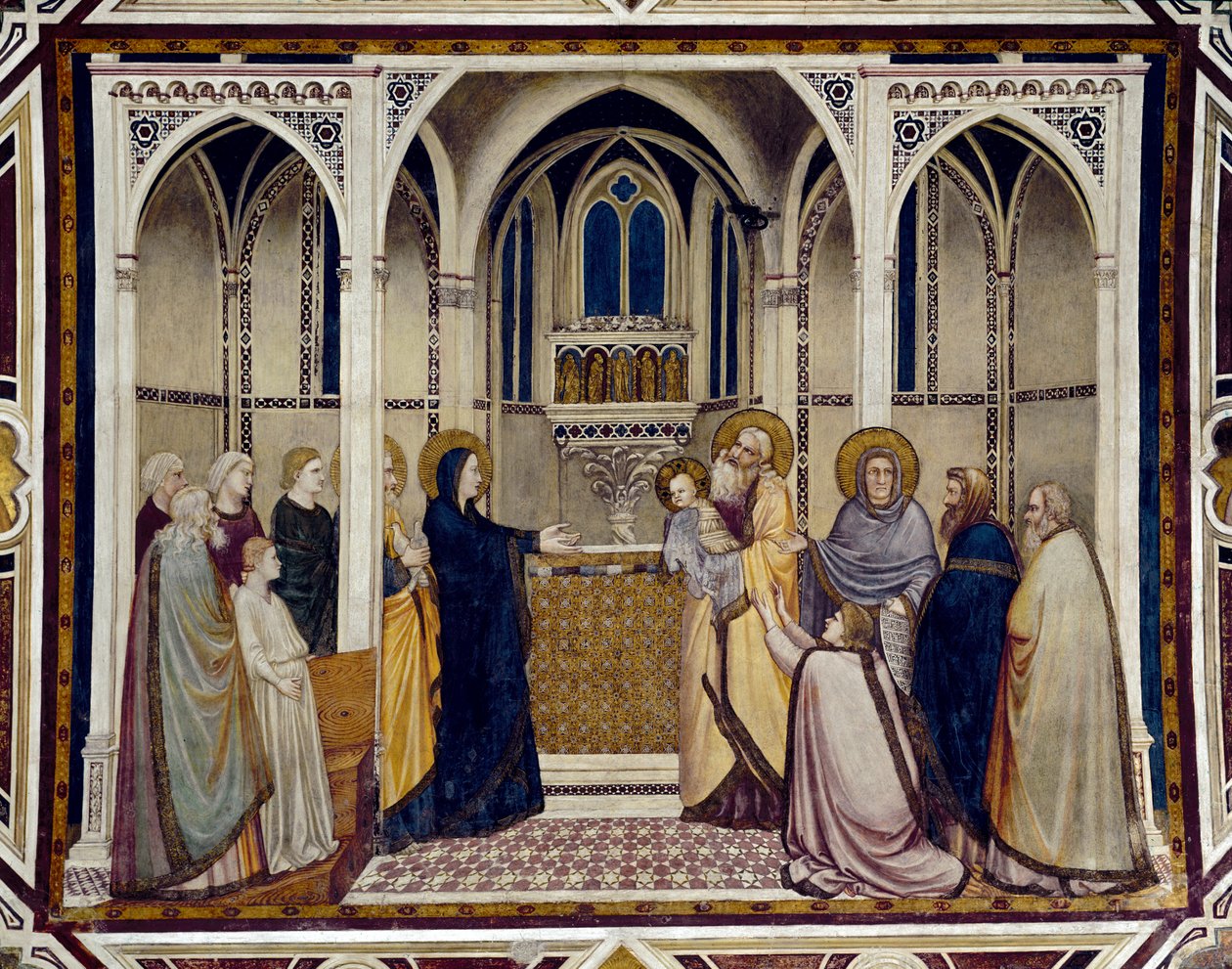 Presentation vid templet (fresk av Giotto (c.1266 1337)
