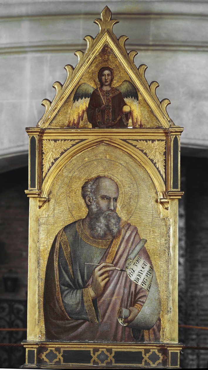 Sankt Johannes evangelisten - Olja på trä av Giotto (c.1266 1337)