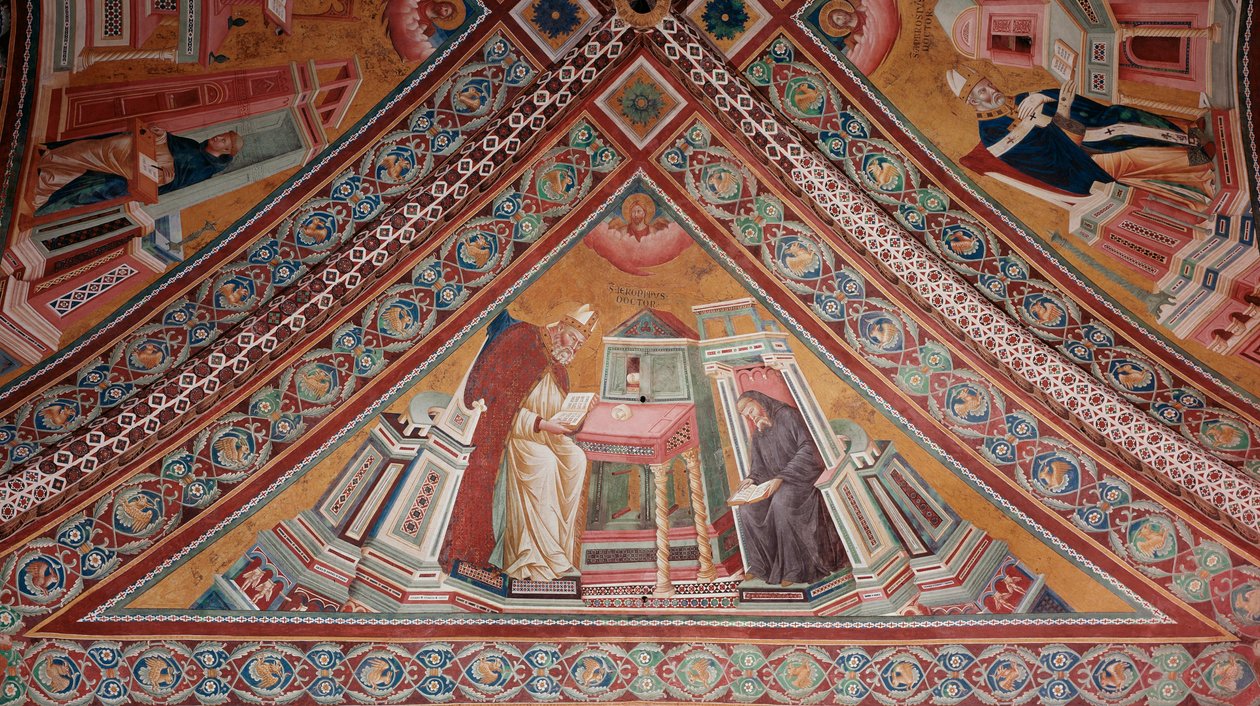 Kyrkans läkare: Saint Hieronymus (fresk av Giotto (c.1266 1337)